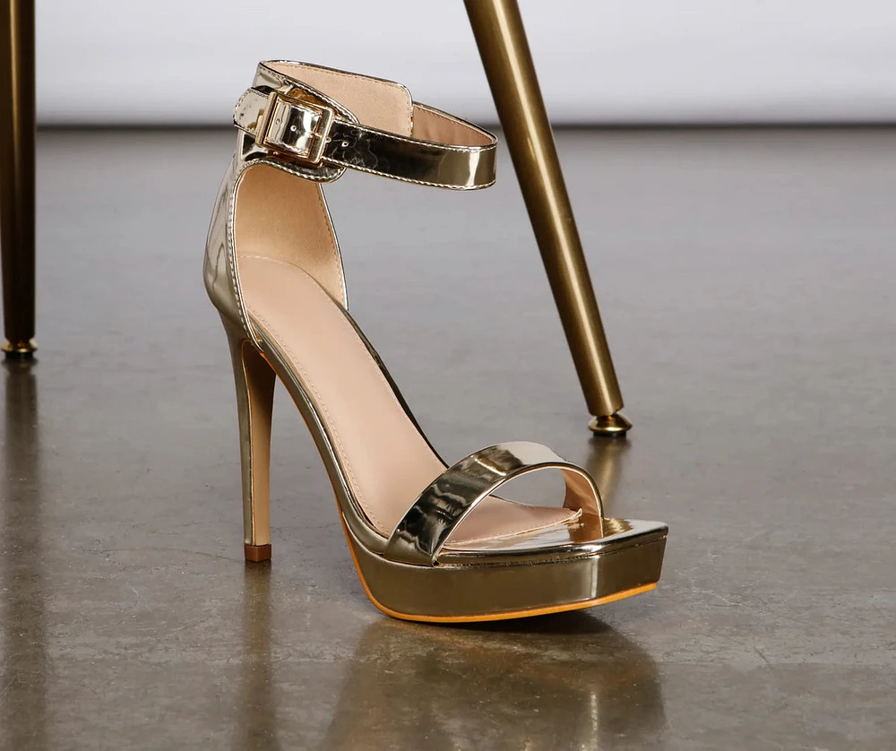 Luxe Glamour Chrome Platform Heels