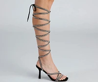 All About Glam Rhinestone Lace-Up Stiletto Heels