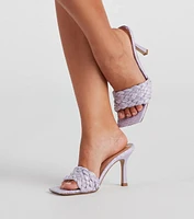 Picnic Basket Raffia Stiletto Mules