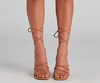 Attitude PU Lace-Up Stiletto Heels