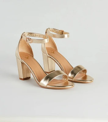 Star Struck Metallic Block Heels