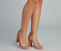 Always Chic PVC Faux Suede Heels