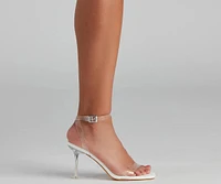 Clearly Stylish PVC Wrap Ankle Stilettos