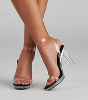 Clear Steps PVC Lucite Block Heels