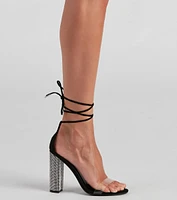 Glam Exit Lace-Up Block Heels