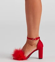 Marabou Babe Block Heels