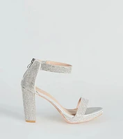 Oh My Shine Rhinestone Block Heels