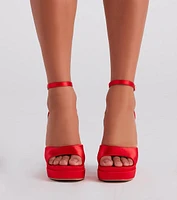 Something New Satin Platform Heels