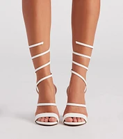 Turn It Up Spiral Strap Block Heels