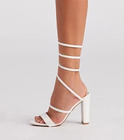 Turn It Up Spiral Strap Block Heels