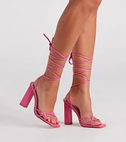 Hit Of The Party Lace-Up Heels