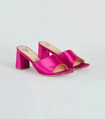 Let's Party Satin Low-Heel Mules