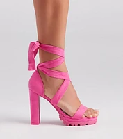 The Name Of Lug Lace-Up Platform Heels