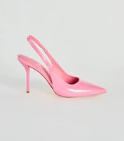 Stylish Directions Patent Sling Back Pumps