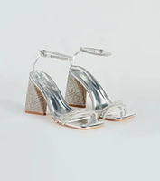 Elevate Your Look Rhinestone Block Heels