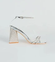 Elevate Your Look Rhinestone Block Heels