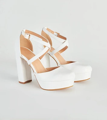 Signature Style Platform Block Heel Pumps