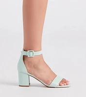 Timeless Treasure Faux Leather Low Block Heels