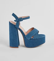 Carpe Denim Platform Block Heels