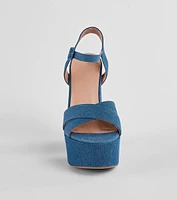 Carpe Denim Platform Block Heels