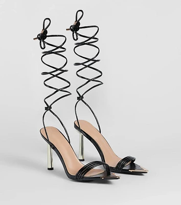 Laced Up Sleek Style Strappy Stiletto Heels