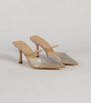 Oh-So-Lovely Rhinestone Mule Pumps