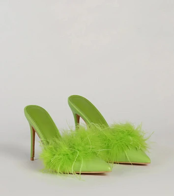 Diva Alert Marabou Feather Trim Pumps