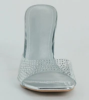 A Little Glitz Rhinestone Metallic Stiletto Mules