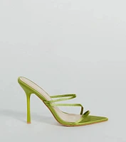 Gossip Mill Strappy Satin Stiletto Heels