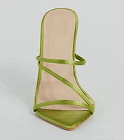 Gossip Mill Strappy Satin Stiletto Heels