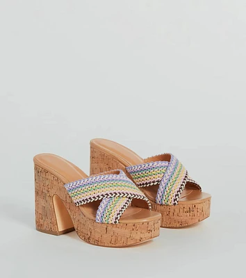 Sunset Vibes Braided Strap Platform Sandals