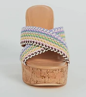 Sunset Vibes Braided Strap Platform Sandals