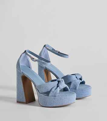 Sunset Drinks Platform Block Heels