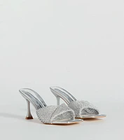 Fab Statement Twist Strap Metallic Stiletto Mules