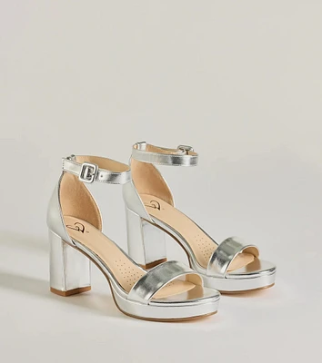 Shimmer and Shine Metallic Platform Block Heels