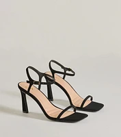 Style Pop Square Toe Nubuck Stiletto Heels