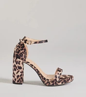 Untamed Glam Leopard Print Block Heels