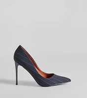 Pursuit Of Chic Pinstriped Stiletto Pumps