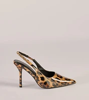 Wild Glam Leopard Print Slingback Pumps