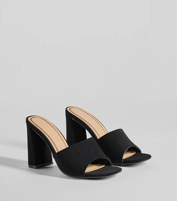 Stylish As Ever Square Toe Nubuck Block Heels