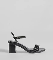 Always A Classic Strappy Faux Leather Block Heels