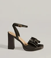 Icon Era Satin Bow Strap Platform Heels