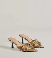 Roaring Luxe Leopard Print Stiletto Mules