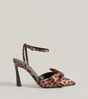 Sassy Strut Leopard Print Bow Stiletto Heels