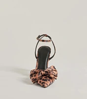 Sassy Strut Leopard Print Bow Stiletto Heels