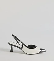 Chic Icon Sling-Back Kitten Heel Pumps