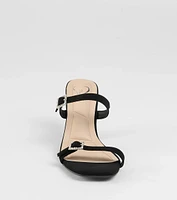On The Down Low Rhinestone Buckle Mules