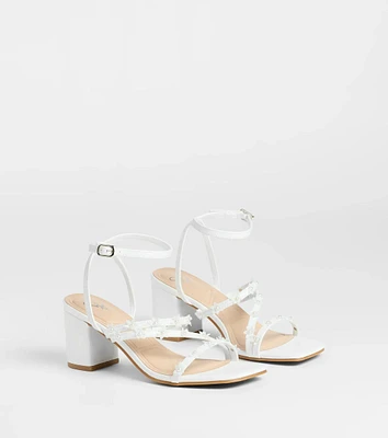 Chic Bloom Flower Strappy Block Heels