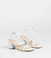 Chic Bloom Flower Strappy Block Heels
