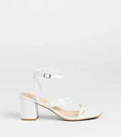 Chic Bloom Flower Strappy Block Heels